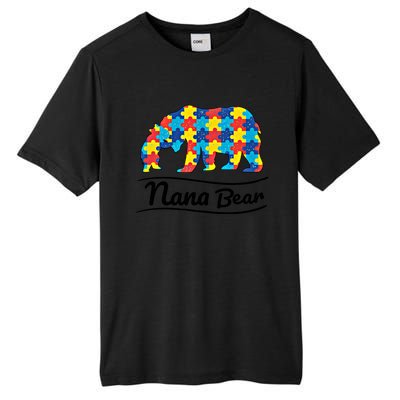 Bear Autism Puzzle Awareness Nana Bear Funny Gift Great Gift Tall Fusion ChromaSoft Performance T-Shirt