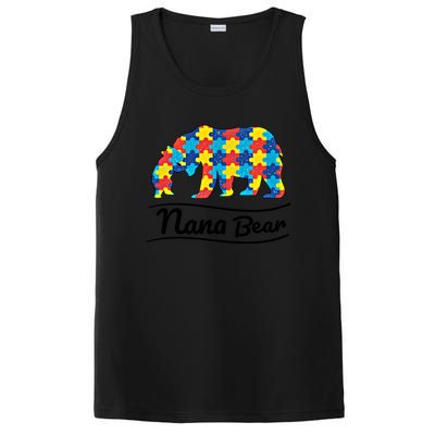 Bear Autism Puzzle Awareness Nana Bear Funny Gift Great Gift PosiCharge Competitor Tank