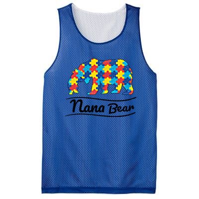 Bear Autism Puzzle Awareness Nana Bear Funny Gift Great Gift Mesh Reversible Basketball Jersey Tank