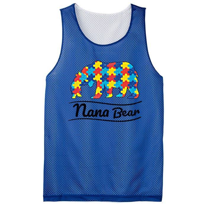 Bear Autism Puzzle Awareness Nana Bear Funny Gift Great Gift Mesh Reversible Basketball Jersey Tank