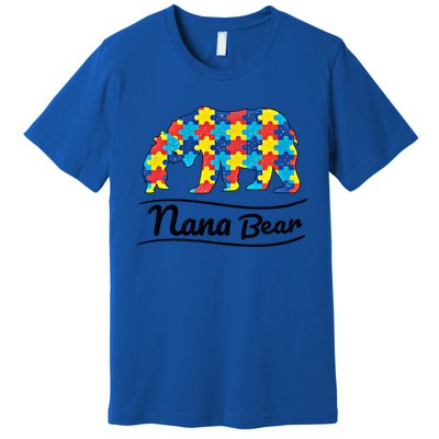 Bear Autism Puzzle Awareness Nana Bear Funny Gift Great Gift Premium T-Shirt