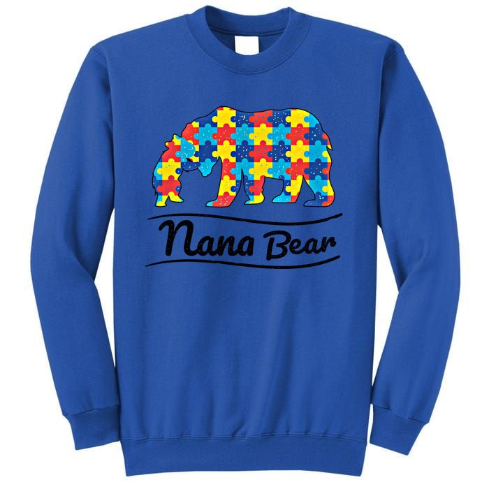 Bear Autism Puzzle Awareness Nana Bear Funny Gift Great Gift Tall Sweatshirt