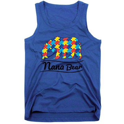 Bear Autism Puzzle Awareness Nana Bear Funny Gift Great Gift Tank Top