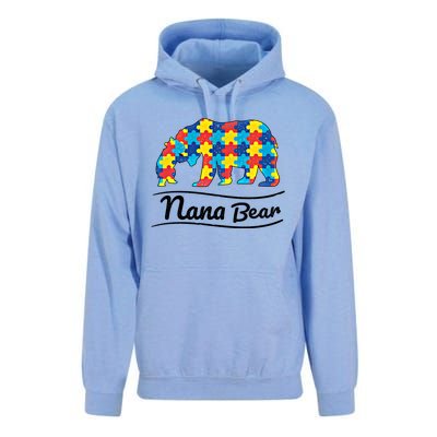 Bear Autism Puzzle Awareness Nana Bear Funny Gift Great Gift Unisex Surf Hoodie