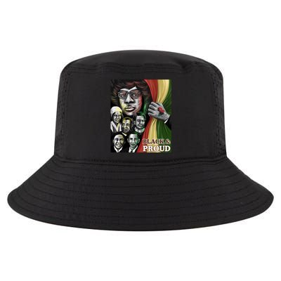 Black And Proud Melanin Black Leaders Flag Black History Month Great Gift Cool Comfort Performance Bucket Hat