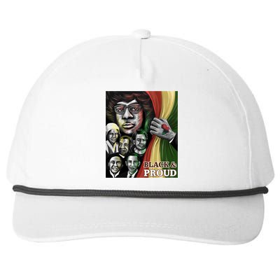 Black And Proud Melanin Black Leaders Flag Black History Month Great Gift Snapback Five-Panel Rope Hat