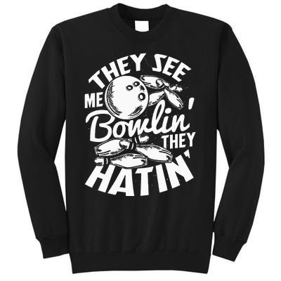 Bowling Alley Pins Spare Strike Tall Sweatshirt