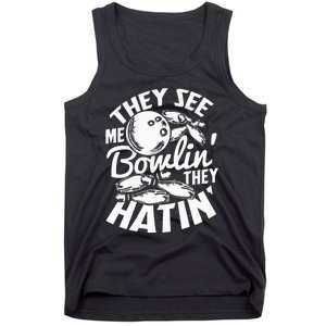 Bowling Alley Pins Spare Strike Tank Top