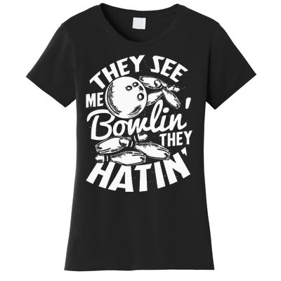 Bowling Alley Pins Spare Strike Women's T-Shirt