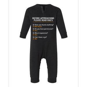 Before Approaching Please Read Faqs Funny Metal Detecting Infant Fleece One Piece