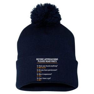 Before Approaching Please Read Faqs Funny Metal Detecting Pom Pom 12in Knit Beanie