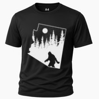 Bigfoot Arizona Pride Funny Sasquatch Arizona Map Distressed Cooling Performance Crew T-Shirt