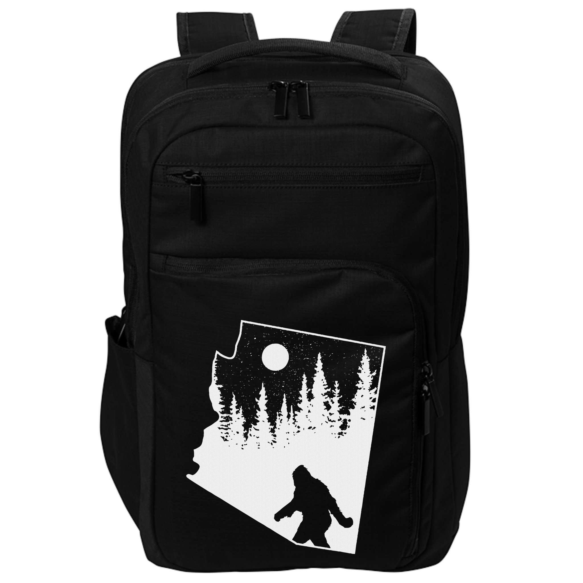 Bigfoot Arizona Pride Funny Sasquatch Arizona Map Distressed Impact Tech Backpack