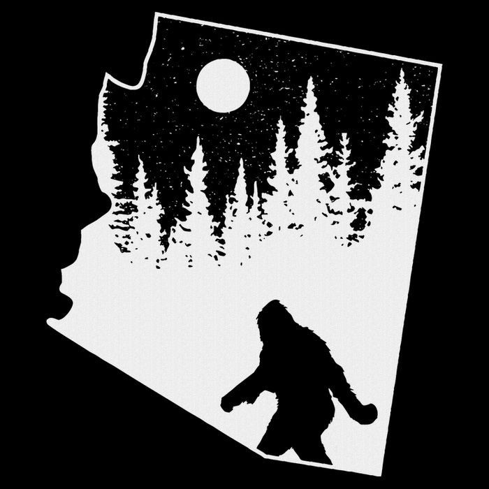 Bigfoot Arizona Pride Funny Sasquatch Arizona Map Distressed Button