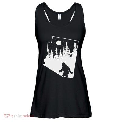 Bigfoot Arizona Pride Funny Sasquatch Arizona Map Distressed Ladies Essential Flowy Tank