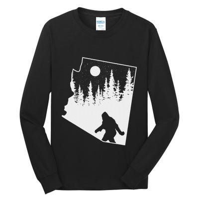 Bigfoot Arizona Pride Funny Sasquatch Arizona Map Distressed Tall Long Sleeve T-Shirt