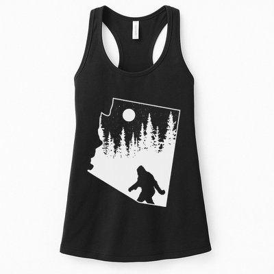 Bigfoot Arizona Pride Funny Sasquatch Arizona Map Distressed Womens Tank Top