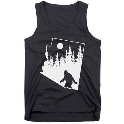 Bigfoot Arizona Pride Funny Sasquatch Arizona Map Distressed Tank Top