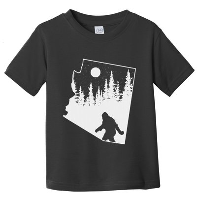 Bigfoot Arizona Pride Funny Sasquatch Arizona Map Distressed Toddler T-Shirt