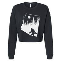 Bigfoot Arizona Pride Funny Sasquatch Arizona Map Distressed Cropped Pullover Crew