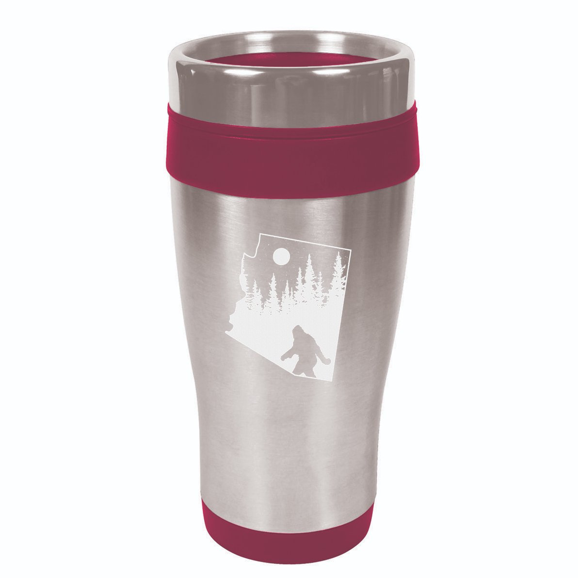 Bigfoot Arizona Pride Funny Sasquatch Arizona Map Distressed 16oz Travel Tumbler
