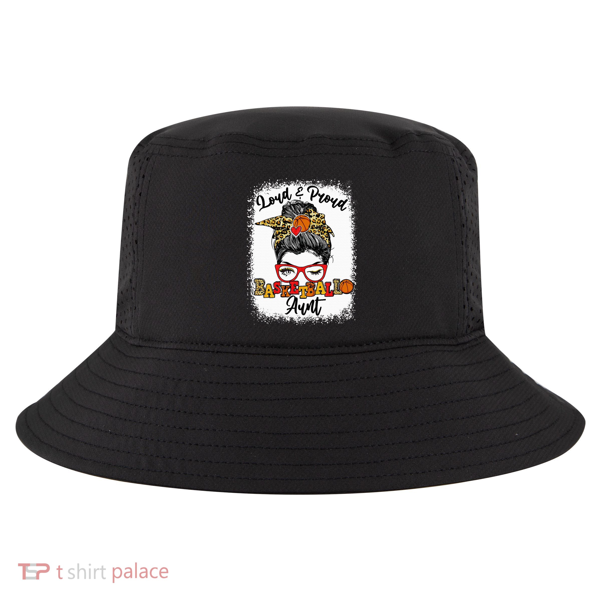 Basketball Aunt Proud and Stylish with a Messy Bun Cool Comfort Performance Bucket Hat