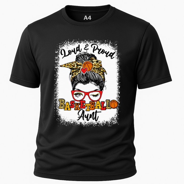 Basketball Aunt Proud and Stylish with a Messy Bun Performance Shirt