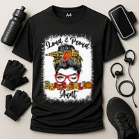 Basketball Aunt Proud and Stylish with a Messy Bun Performance Shirt