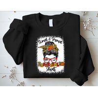 Basketball Aunt Proud and Stylish with a Messy Bun Sweatshirt