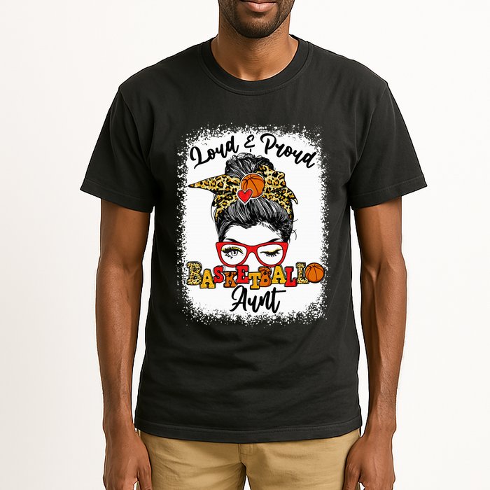 Basketball Aunt Proud and Stylish with a Messy Bun Tall T-Shirt