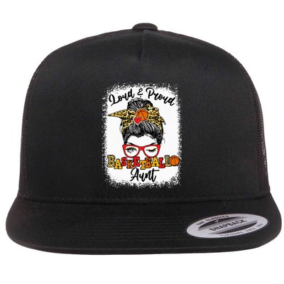 Basketball Aunt Proud and Stylish with a Messy Bun Flatbill Hat