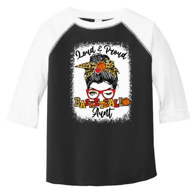 Basketball Aunt Proud and Stylish with a Messy Bun Toddler Fine Jersey T-Shirt