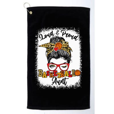 Basketball Aunt Proud and Stylish with a Messy Bun Golf Towel