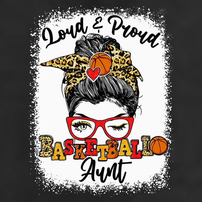 Basketball Aunt Proud and Stylish with a Messy Bun Golf Towel