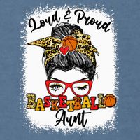 Basketball Aunt Proud and Stylish with a Messy Bun Garment-Dyed Sweatshirt