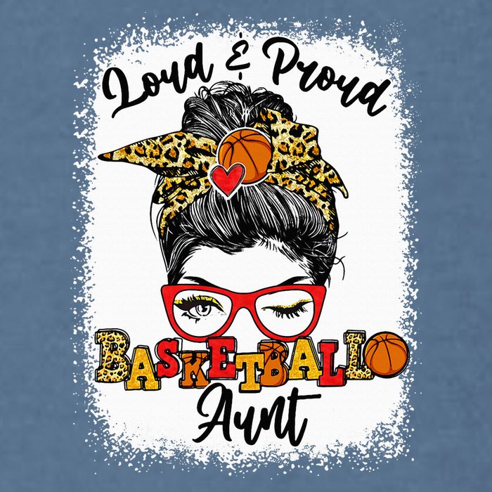 Basketball Aunt Proud and Stylish with a Messy Bun Garment-Dyed Sweatshirt