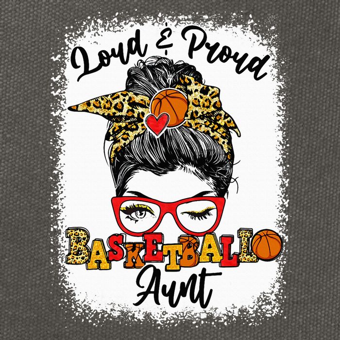 Basketball Aunt Proud and Stylish with a Messy Bun Cotton Canvas Backpack