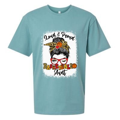 Basketball Aunt Proud and Stylish with a Messy Bun Sueded Cloud Jersey T-Shirt