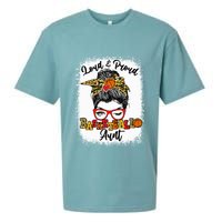 Basketball Aunt Proud and Stylish with a Messy Bun Sueded Cloud Jersey T-Shirt
