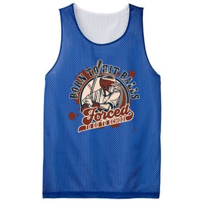 Born And Play Baseball Forced To Go To School A Sport Lover Gift Mesh Reversible Basketball Jersey Tank