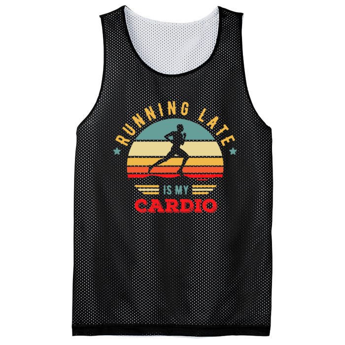 Bodybuilder And Powerlifting For Running Late Is My Cardio Mesh Reversible Basketball Jersey Tank