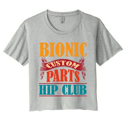 Bionic Aftermarket Parts Design Gift Knee And Hip Replacement Gift Women's Crop Top Tee