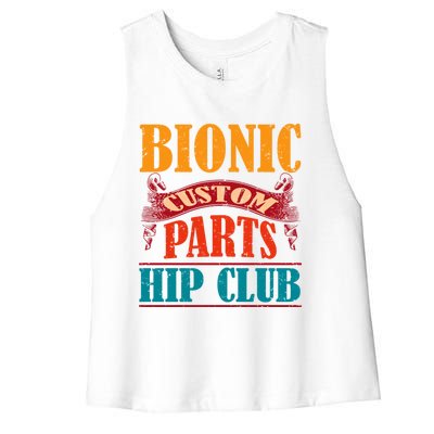 Bionic Aftermarket Parts Design Gift Knee And Hip Replacement Gift Women's Racerback Cropped Tank