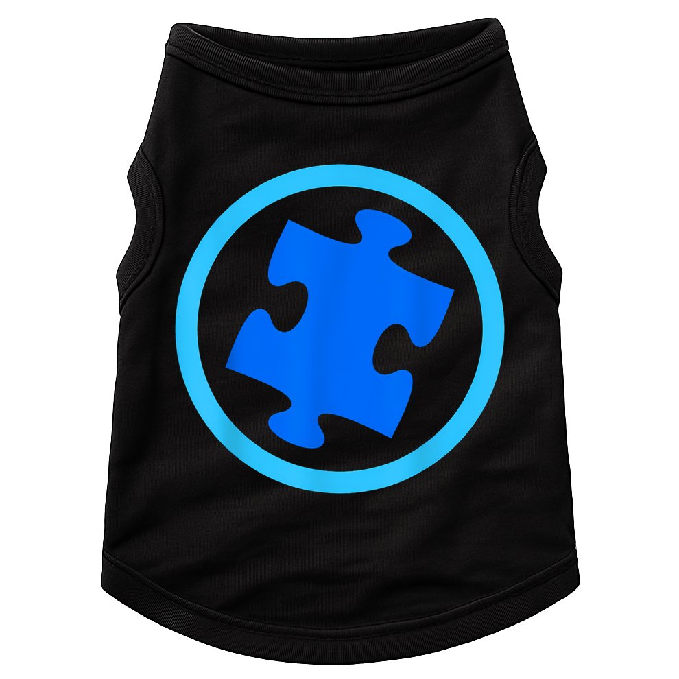 Blue Autism Puzzle for Autism Awareness Doggie Tank