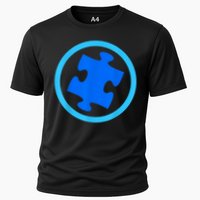 Blue Autism Puzzle for Autism Awareness Cooling Performance Crew T-Shirt