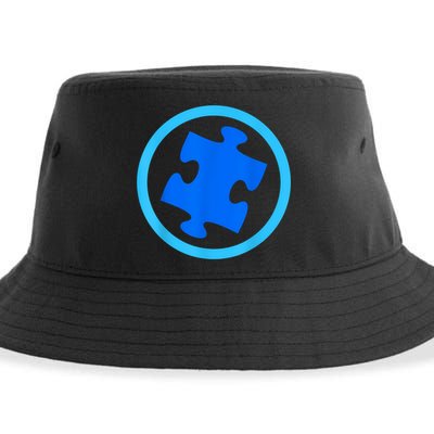 Blue Autism Puzzle for Autism Awareness Sustainable Bucket Hat