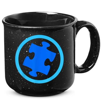 Blue Autism Puzzle for Autism Awareness 15oz Campfire Ceramic Mug
