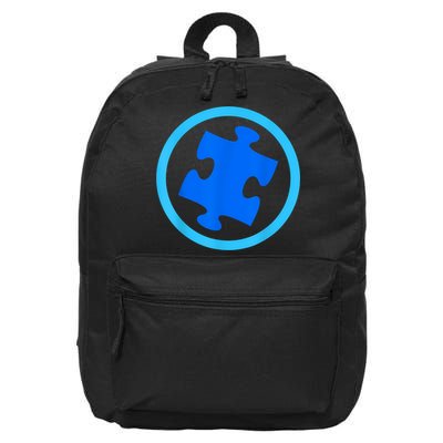 Blue Autism Puzzle for Autism Awareness 16 in Basic Backpack