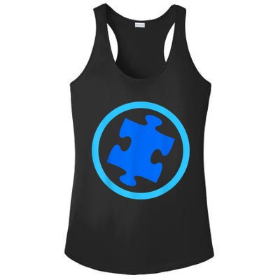 Blue Autism Puzzle for Autism Awareness Ladies PosiCharge Competitor Racerback Tank