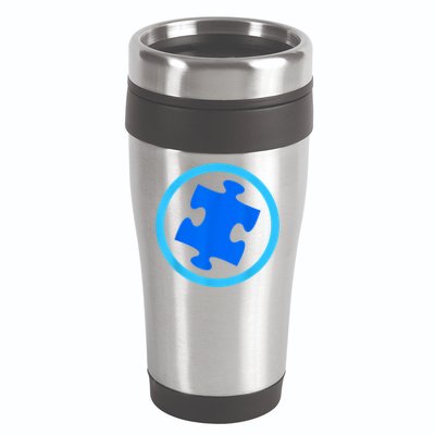 Blue Autism Puzzle for Autism Awareness 16oz Travel Tumbler